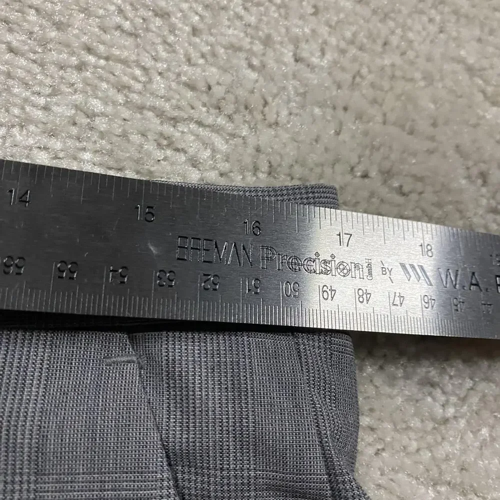 Banana Republic Pants Mens 33x30 Gray Wool Glen Plaid Tailored Slim Trousers
